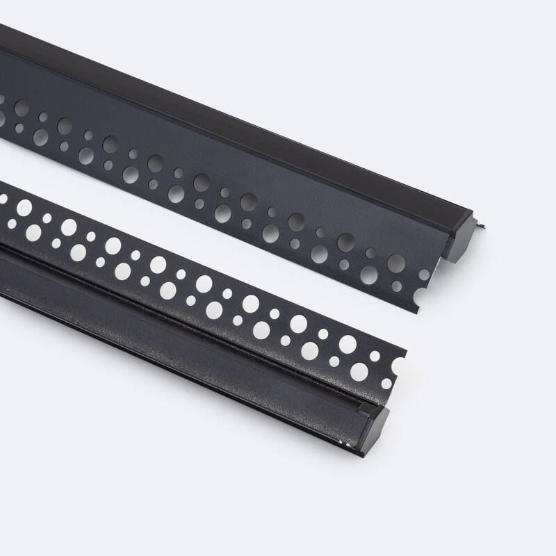 Perfil Aluminio Integrado en Escayola/Pladur Esquina Arista Tira LED hasta 9 mm