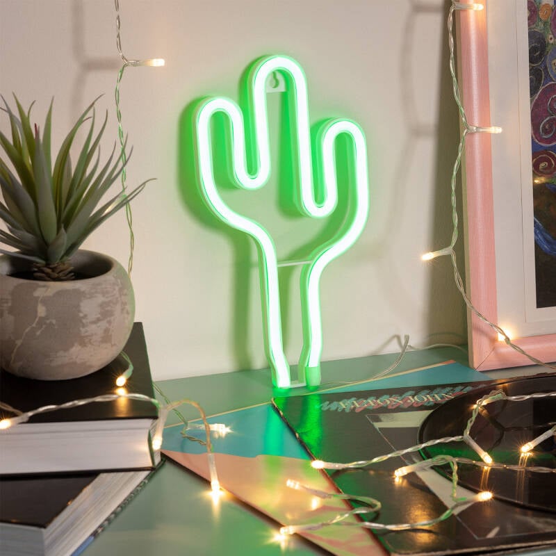 Neón LED Cactus con Batería