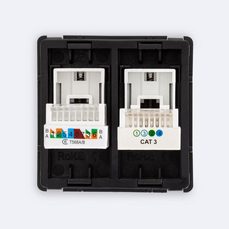 Toma RJ45 CAT 6 Internet + RJ11 Teléfono Modern