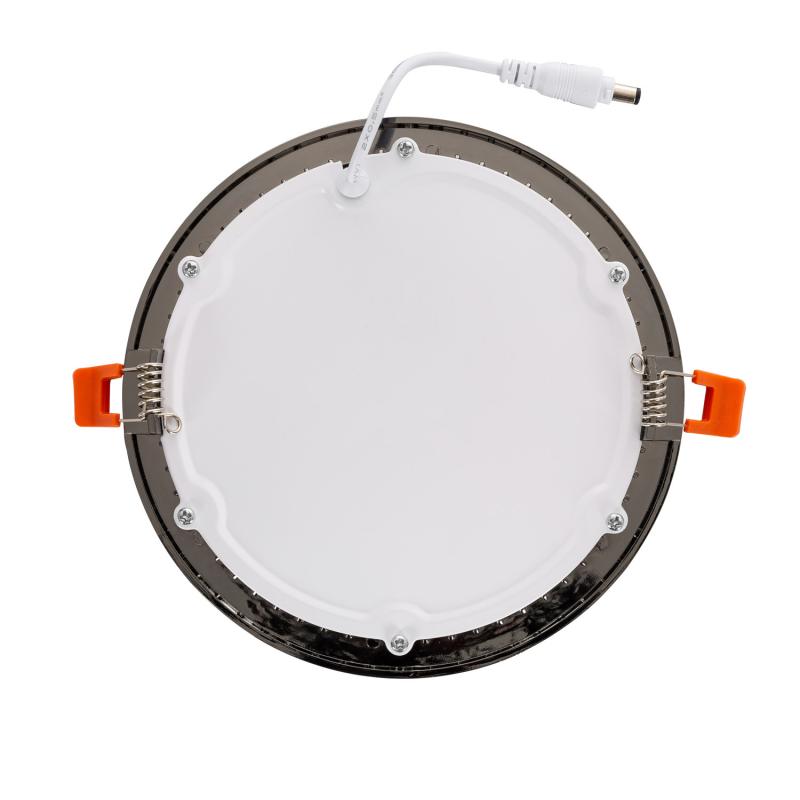 Placa LED 12W Circular SuperSlim Corte Ø 155 mm Negro Brillo