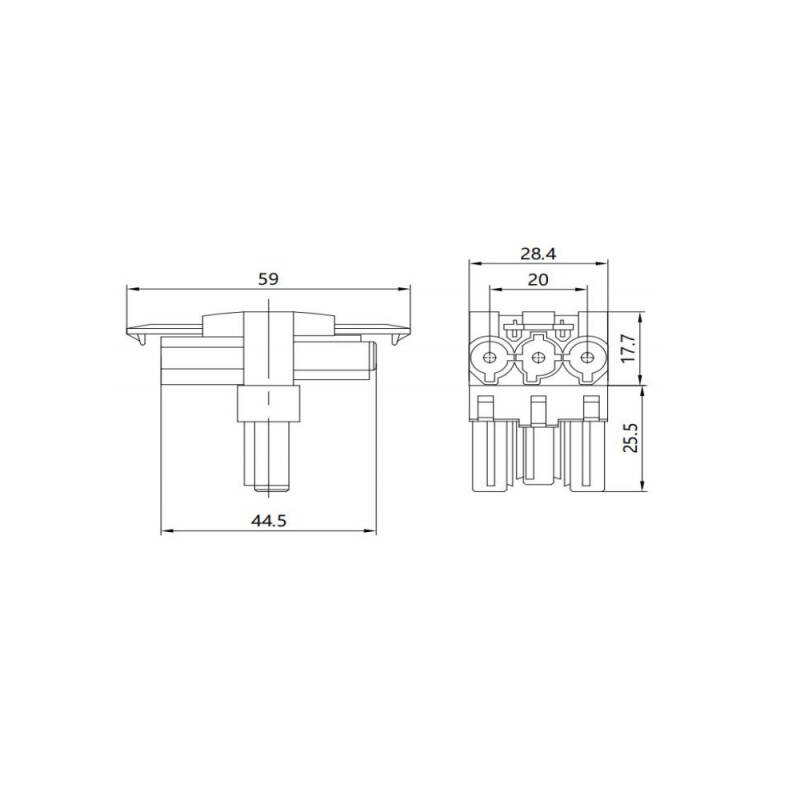 Conector Distribuidor T GST18 Entrada 3 Polos
