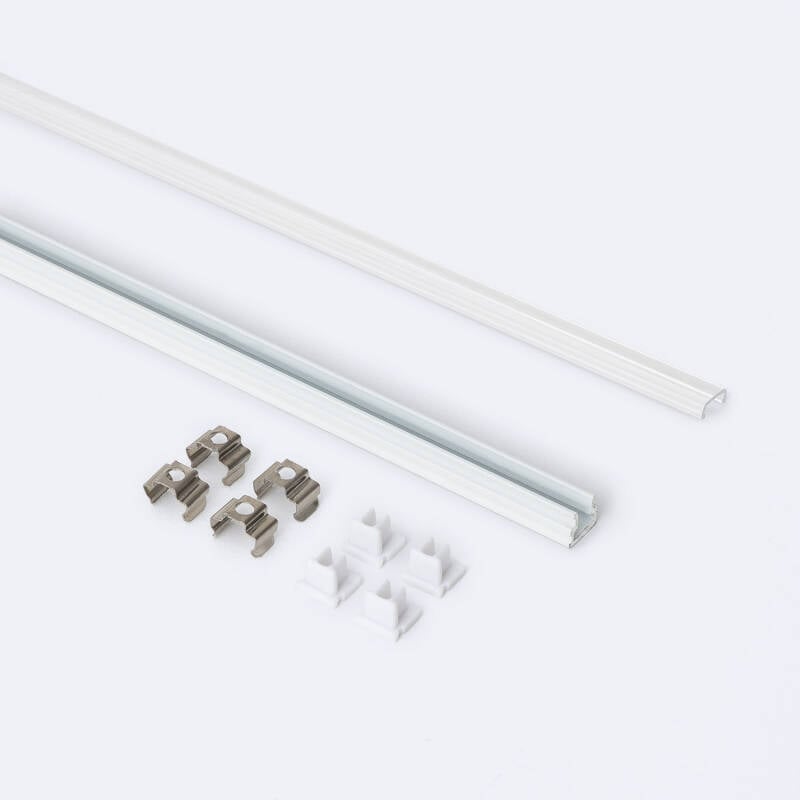 Perfil Aluminio Superficie 2m para Tira LED hasta 6 mm
