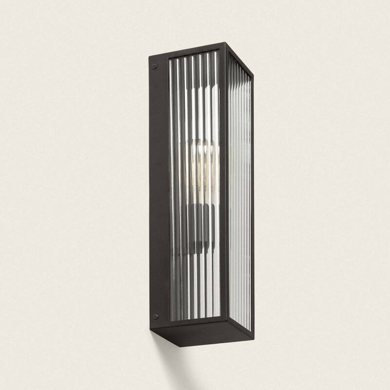 Aplique de Pared Exterior Metal y Cristal Taiga