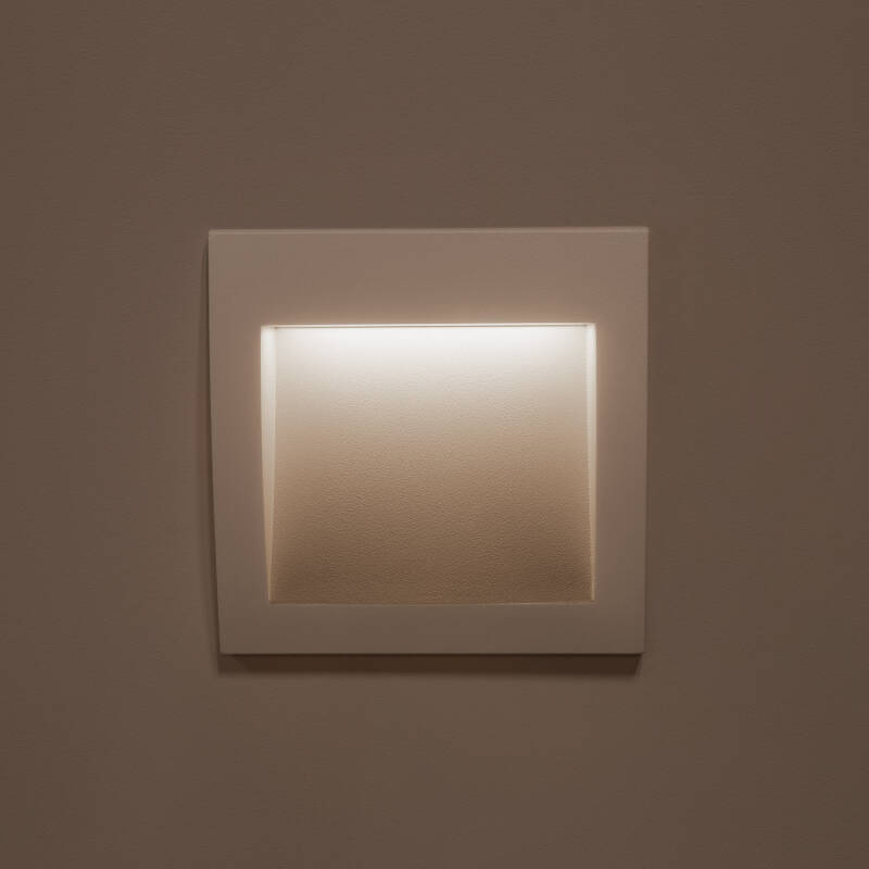 Baliza Exterior LED 4W Empotrable Pared Cuadrado Blanco Natt