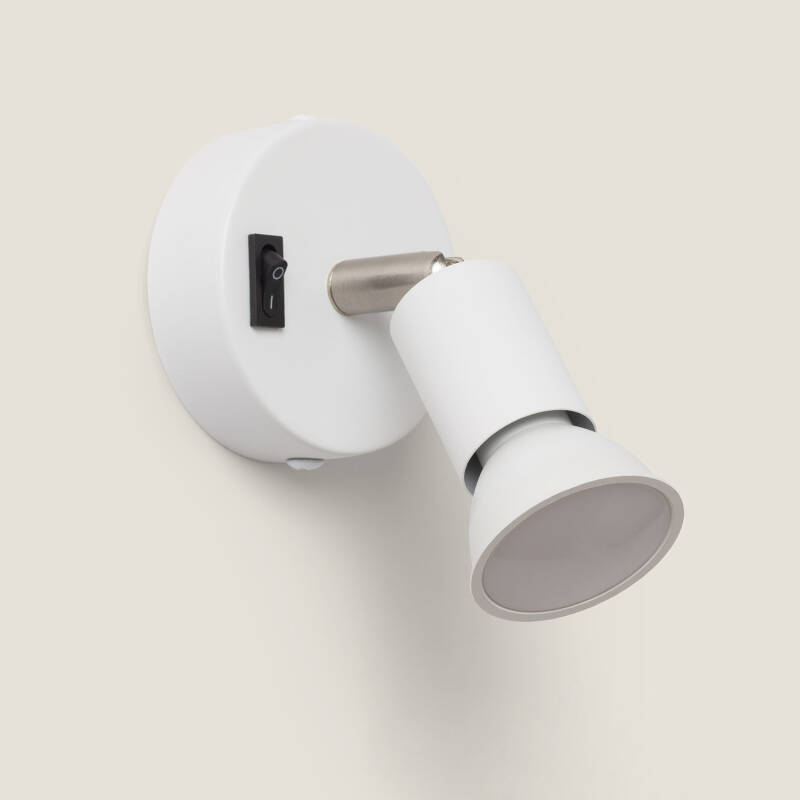 Lámpara de Pared Aluminio Orientable con Interruptor 1 Foco Oasis Blanco