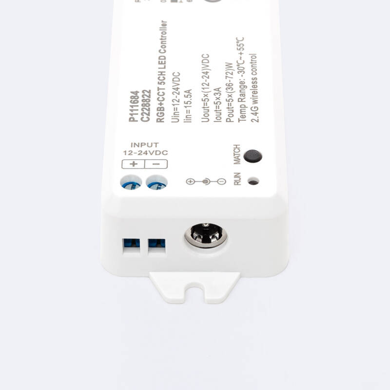 Controlador Tira LED RGB+CCT 12-24V SKYDANCE V5-M Compatible con Mando RF
