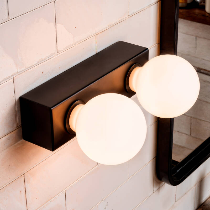 Lámpara de Pared Baño Metal 2 Focos Aizkra