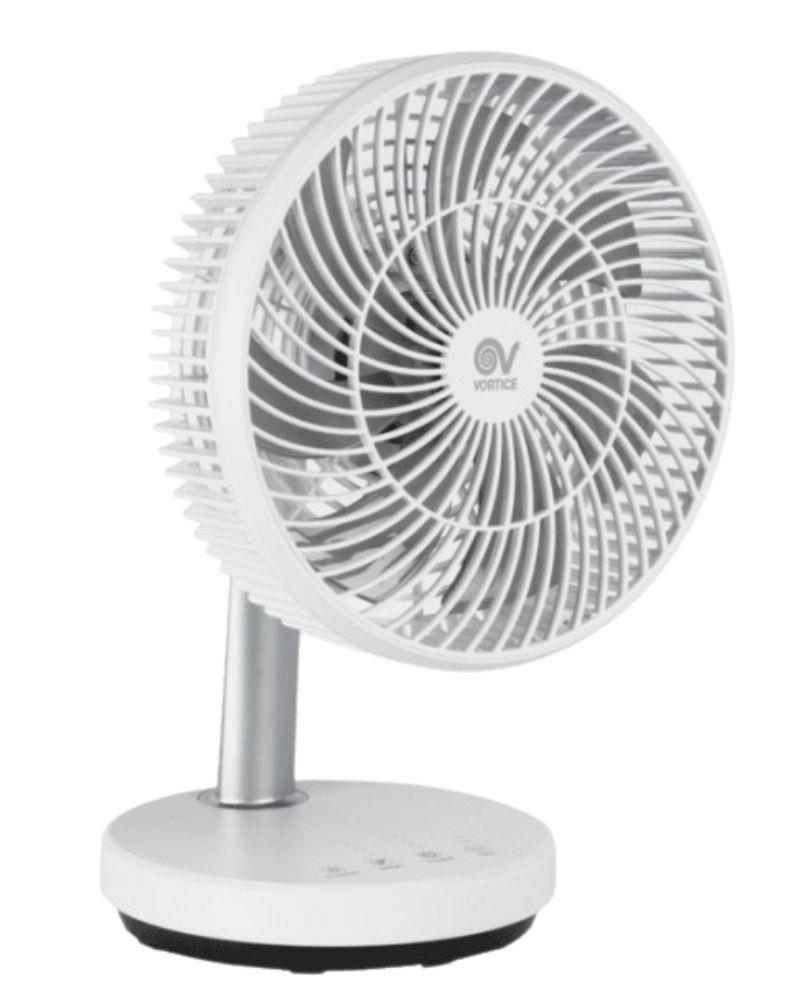 Pack de Ventilador Solar Mesa Pequeño Blanco 14W con Sistema 200W con Regulador 750Whdia