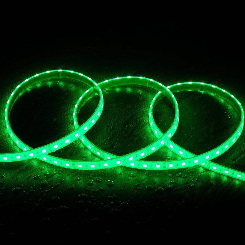 Tira LED 24V RGB SMD 60 LED/m 5m 10W/m Ancho 12mm Corte 10cm IP68 SILICONE FLEX