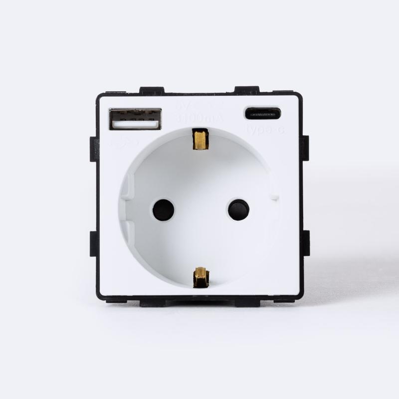 Enchufe con USB Schuko Tipo F Modern