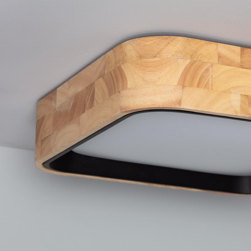 Plafón LED 15W Cuadrado Madera 370x370 mm CCT Seleccionable Dari