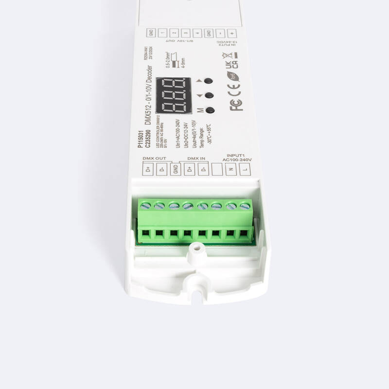 Decodificador DMX512 a 0/1-10V 4 Canales con RDM SKYDANCE DL-L para Carril DIN