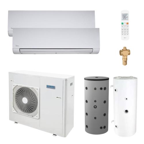 Kit Aerotermia con Fancoils Domusa Dual Clima 12R R32 12kW para 150m2