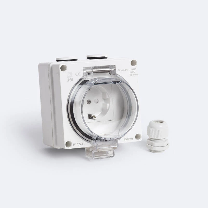 Enchufe Exterior Estanco Schuko Tipo F IP66