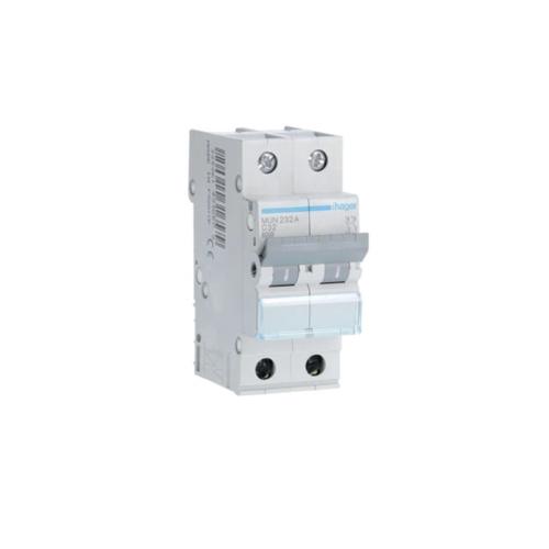 Interruptor automático magnetotérmico terciario Hager MU C32 2P 6kA MUN232A