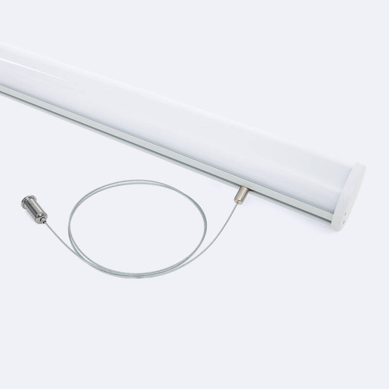 Perfil Aluminio Colgante Redondo 2m para Tira LED hasta 22 mm