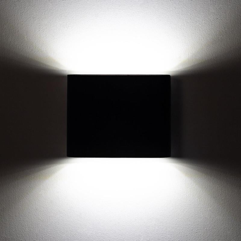Aplique de Pared Exterior LED 6W Iluminación Doble Cara Cuadrado Negro Luming