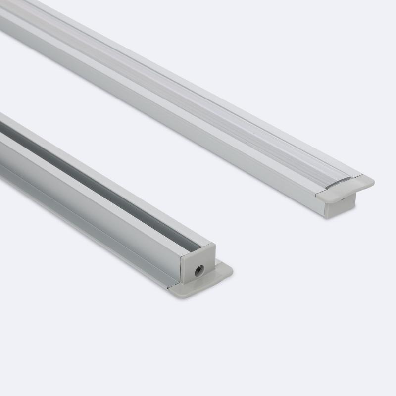 Perfil Aluminio Empotrable para Techo con Clips para Tiras LED hasta 12 mm