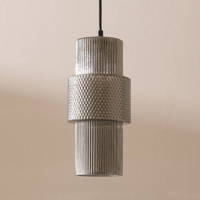 Lámpara Colgante Metal y Cristal Berila