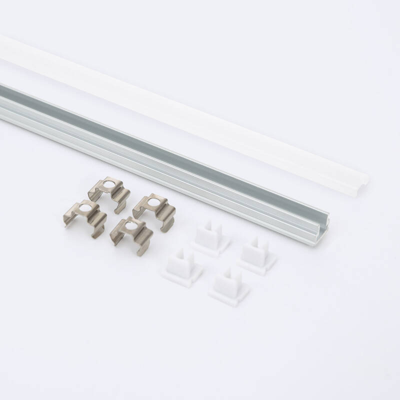 Perfil Aluminio Superficie 2m para Tira LED hasta 6 mm