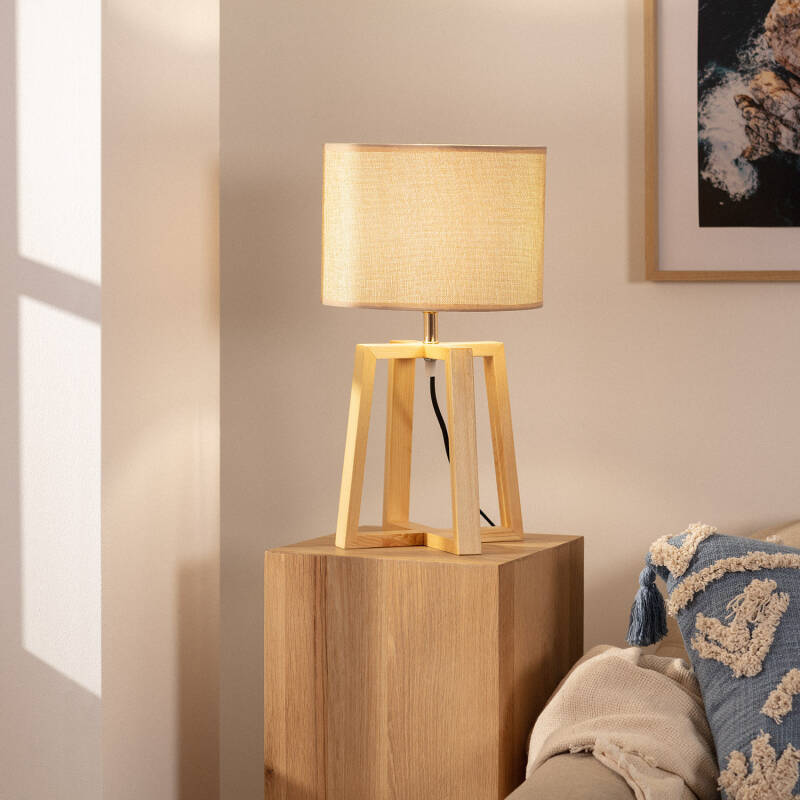 Lámpara de Mesa de Madera Korsade