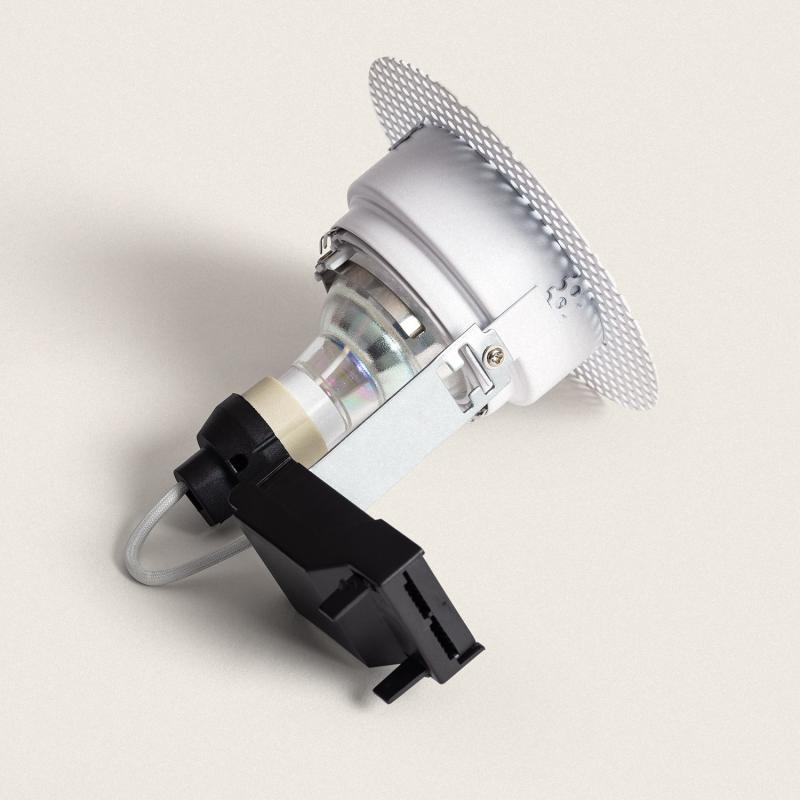 Aro Downlight Integración Escayola/Pladur Circular para Bombilla LED GU10 Corte Ø 80 mm Trimless