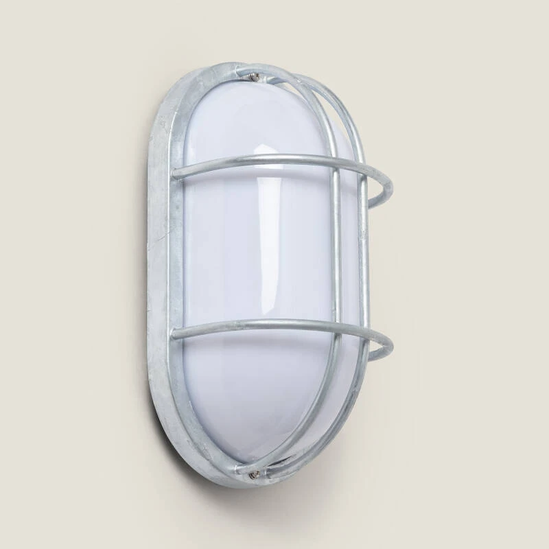 Plafón Oval para Exterior 260x146 mm Hublot Fjord Acero Galvanizado