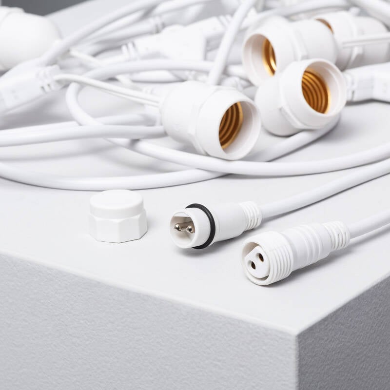 Guirnalda Luces Exterior con 8 Portalámparas E27 5.5m Blanco IP65
