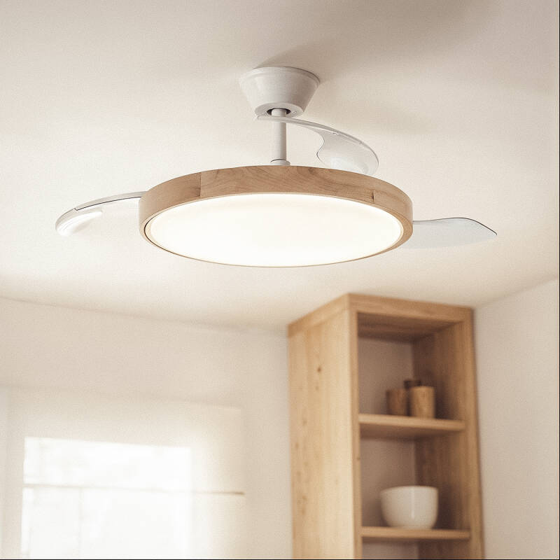 Ventilador de Techo con luz Silencioso DC aspas retráctiles Dari