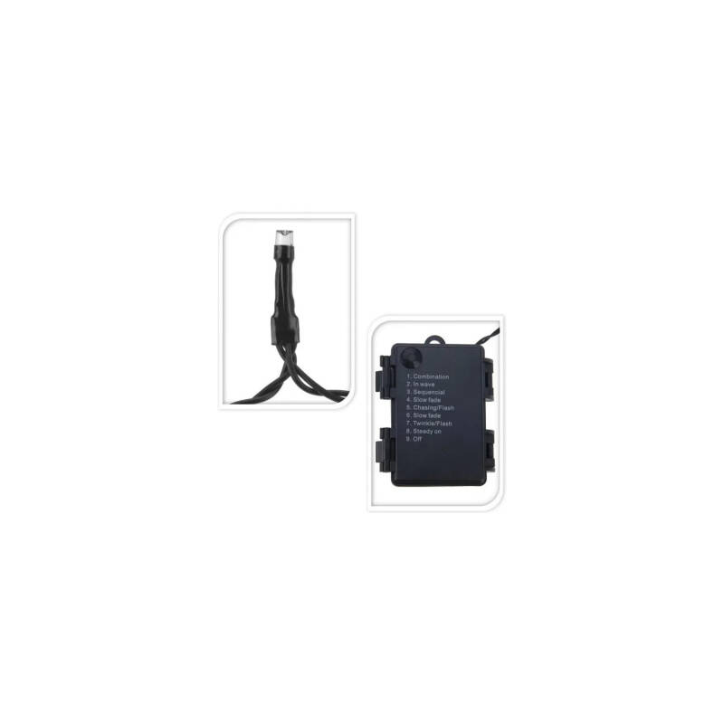 Guirnalda Exterior Cable Negro LED con Batería 7.5m