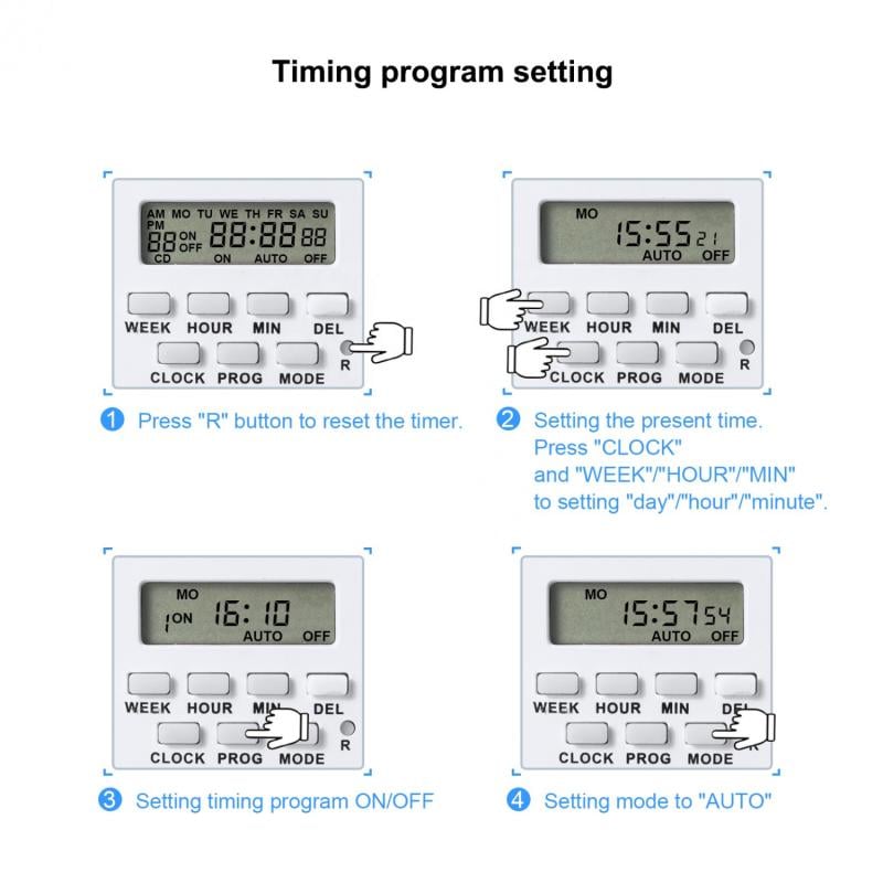 Temporizador Digital Programable con Enchufe Tipo F Schuko