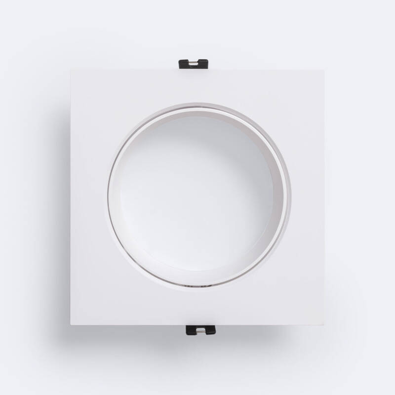 Aro Downlight Empotrable Cuadrado Direccionable para Bombilla LED GU10 AR111 Corte Ø135 mm