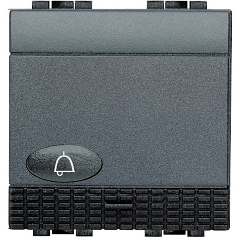Mecanismo Interruptor Pulsador Símbolo Campana 2 Módulos 10A Borne Auto BTicino Living Light L4042M2N