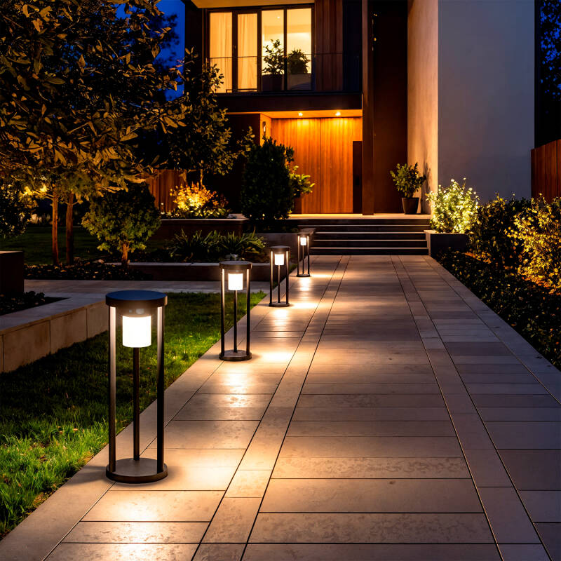 Baliza de Pie Exterior Solar LED 2W 40cm Aluminio con Sensor de Movimiento Eneko