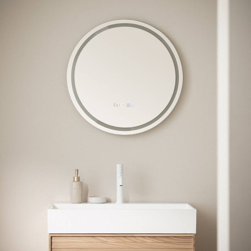 Espejo Baño con Luz LED Ø60 cm Stiniva