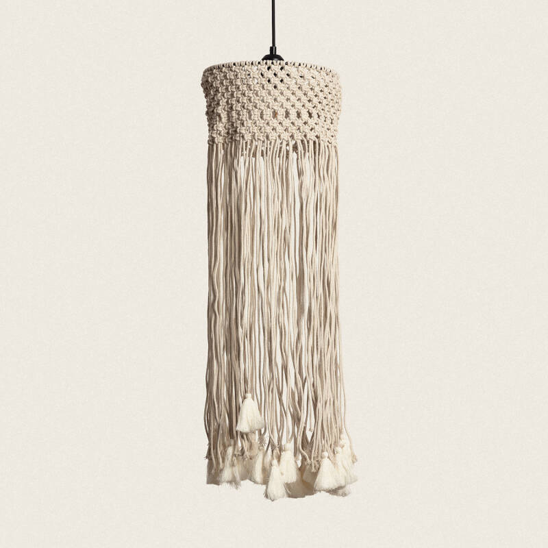 Lámpara Colgante Algodón Macramé Hupa
