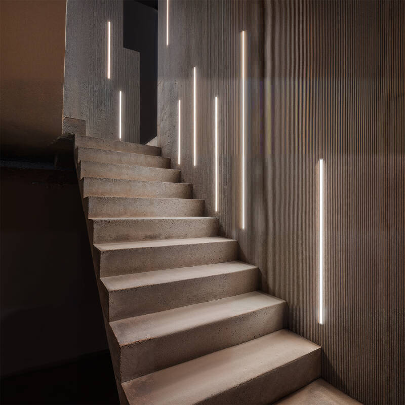 Perfil Aluminio Empotrable 2m con Tapa Continua para Tiras LED hasta 6 mm