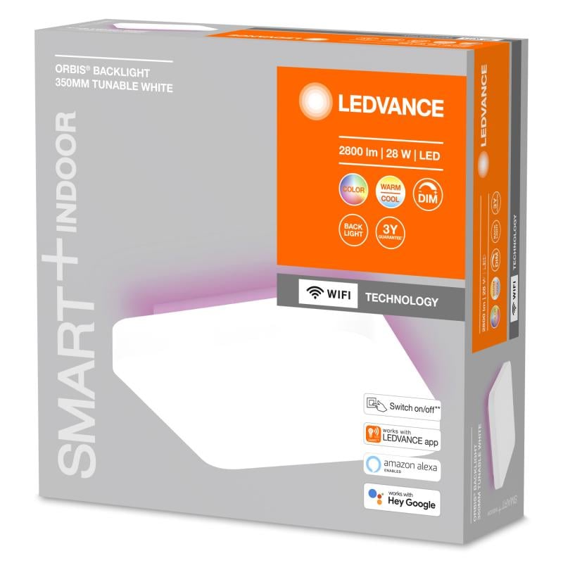 Plafón LED 28W RGBW Cuadrado 350x350 mm Smart+ WiFi ORBIS Backlight LEDVANCE 4099854473180