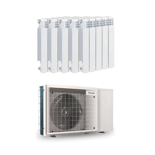 Kit Aerotermia con Radiadores de Alta Temperatura de Aluminio 7,8kW Daikin para vivienda 100m2