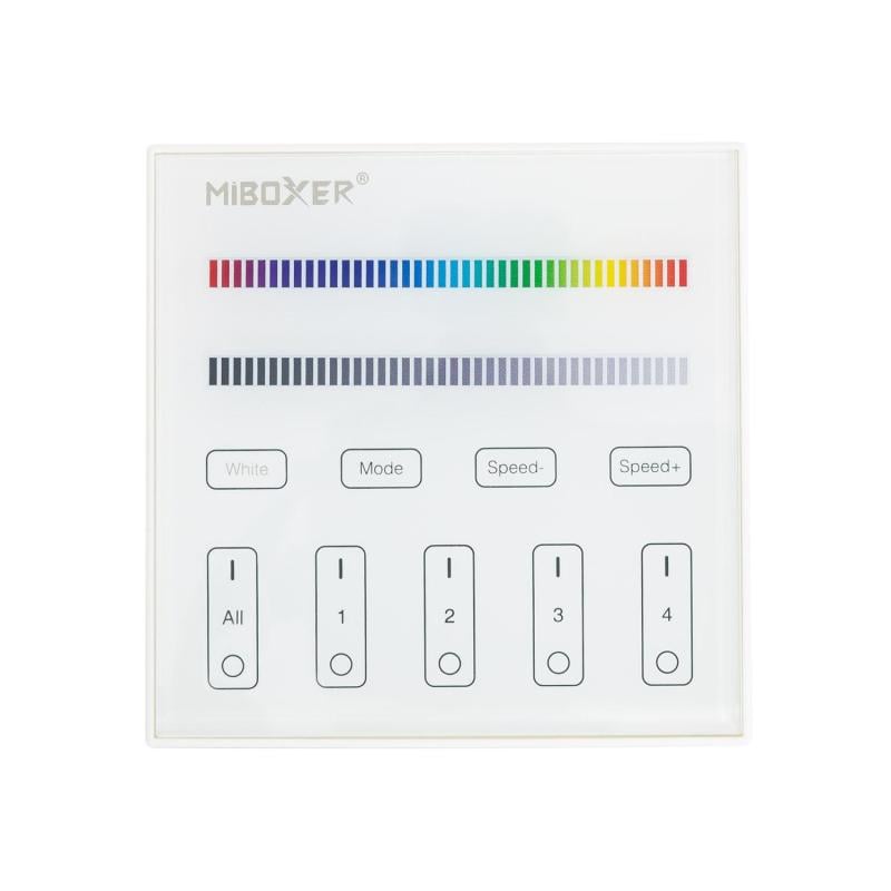Mando RF 220-240V AC de Pared para Regulador LED RGBW 4 RF Zonas MiBoxer T3