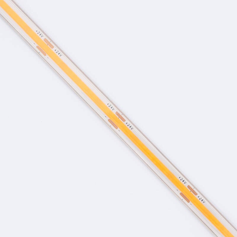Tira LED 24V COB 320 LED/m 5m 10W/m 1000lm/m Ancho 10mm Corte 5cm IP65 CRI90