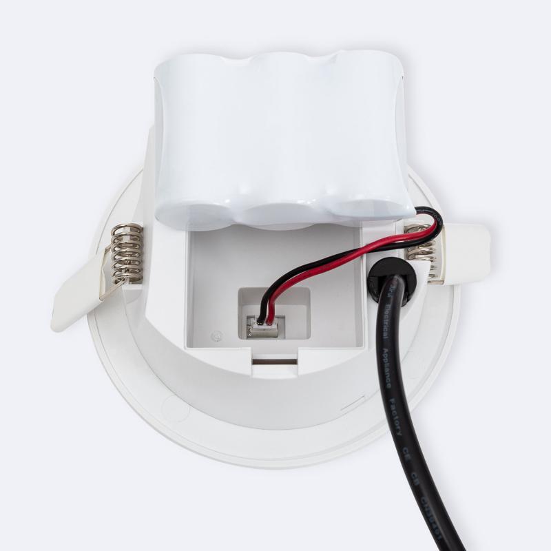 Luz Emergencia LED Empotrable 120lm No Permanente Circular Corte Ø95 mm Blanco