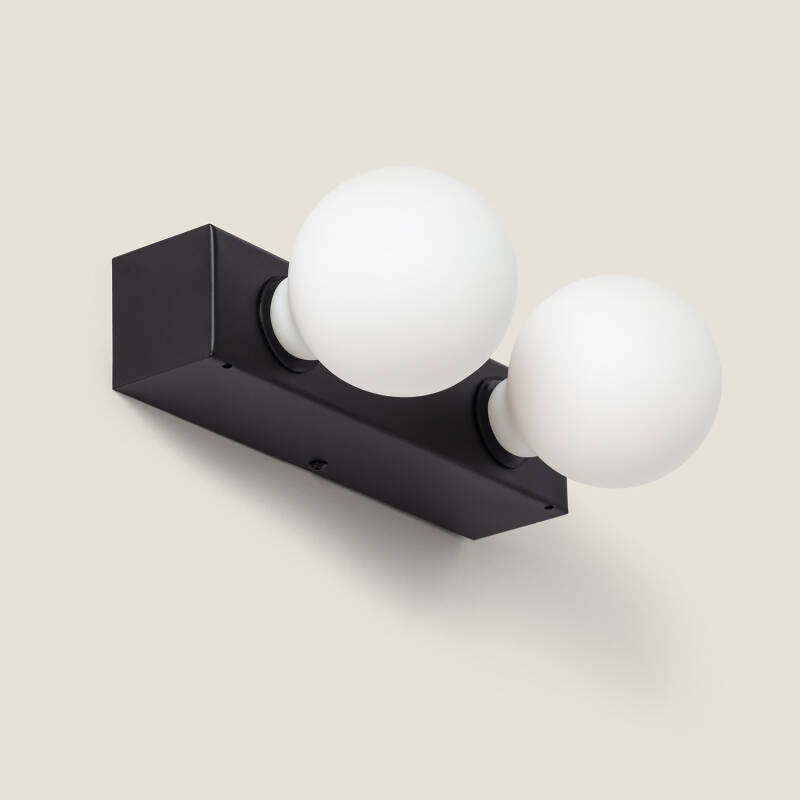 Lámpara de Pared Baño Metal 2 Focos Aizkra