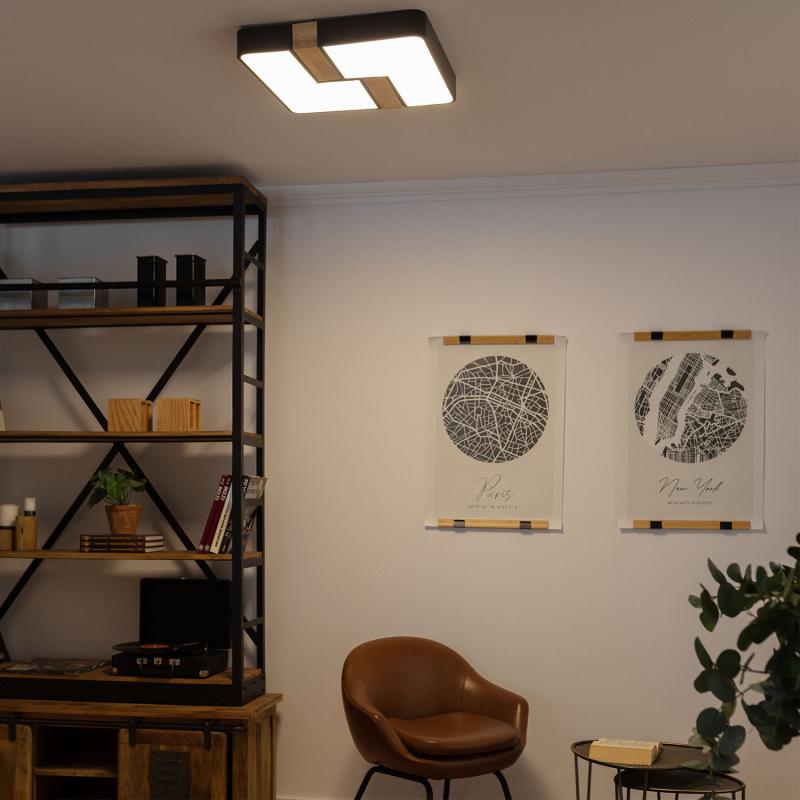 Plafón LED 35W Cuadrado Metal 480x480 mm CCT Seleccionable Brusk