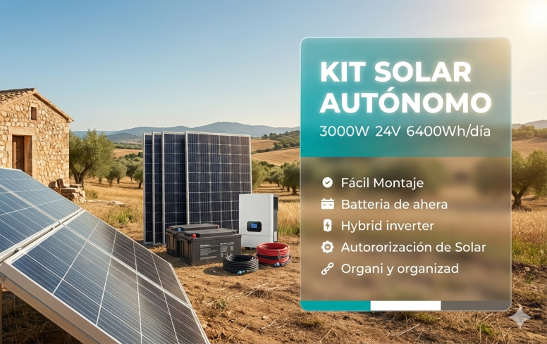Kit Solar Autónomo Casa/Campo 3000W 24V – Instalación Fácil
