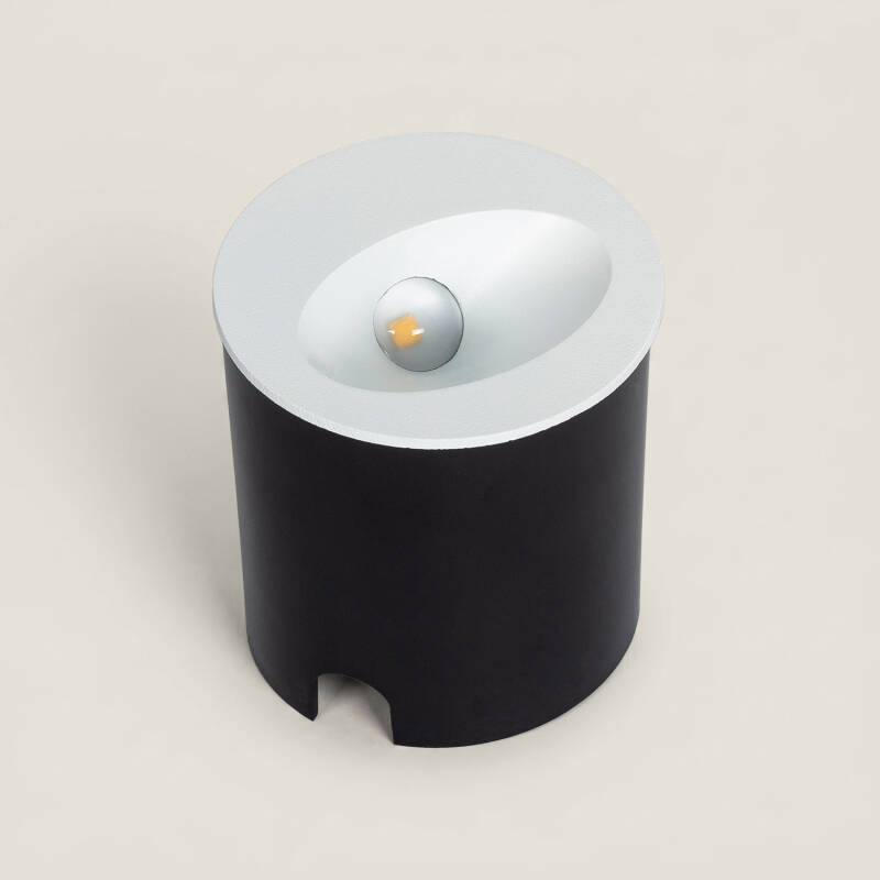 Baliza Exterior LED 3W Empotrable Pared Circular Blanco Coney