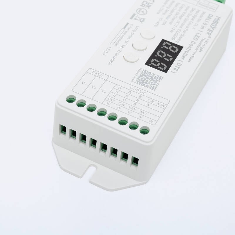 Controlador Regulador LED DL-X DALI 5 en 1 DT8 para tira Monocolor/CCT/RGB/RGBW/RGB+CCT 12/24V DC MiBoxer