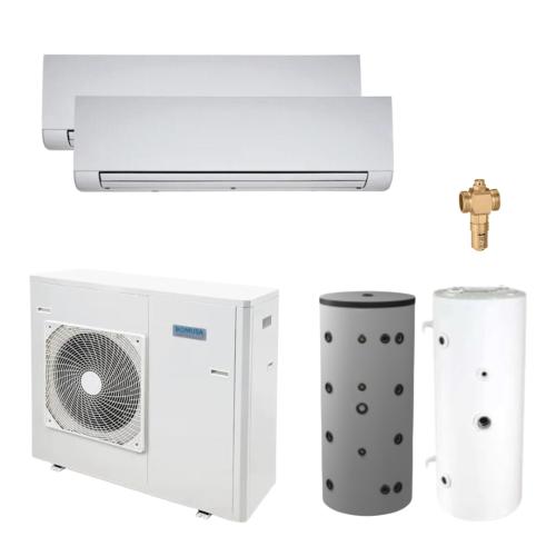 Kit Aerotermia con Fancoils Domusa Dual Clima R32 12R 12kW para 150m2