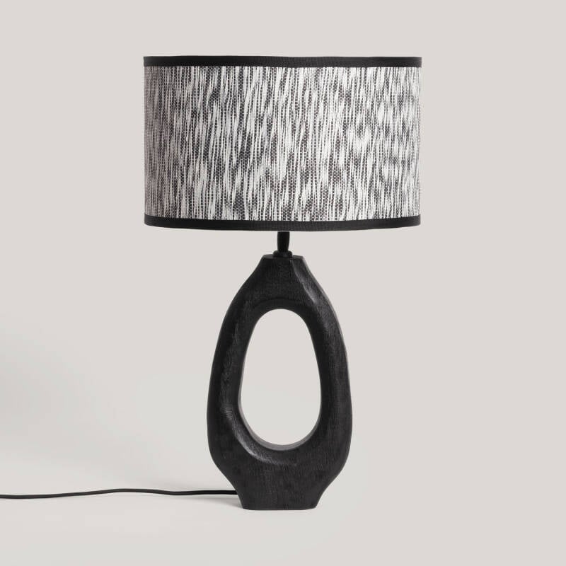 Lámpara de Mesa Madera Black Darshan ILUZZIA