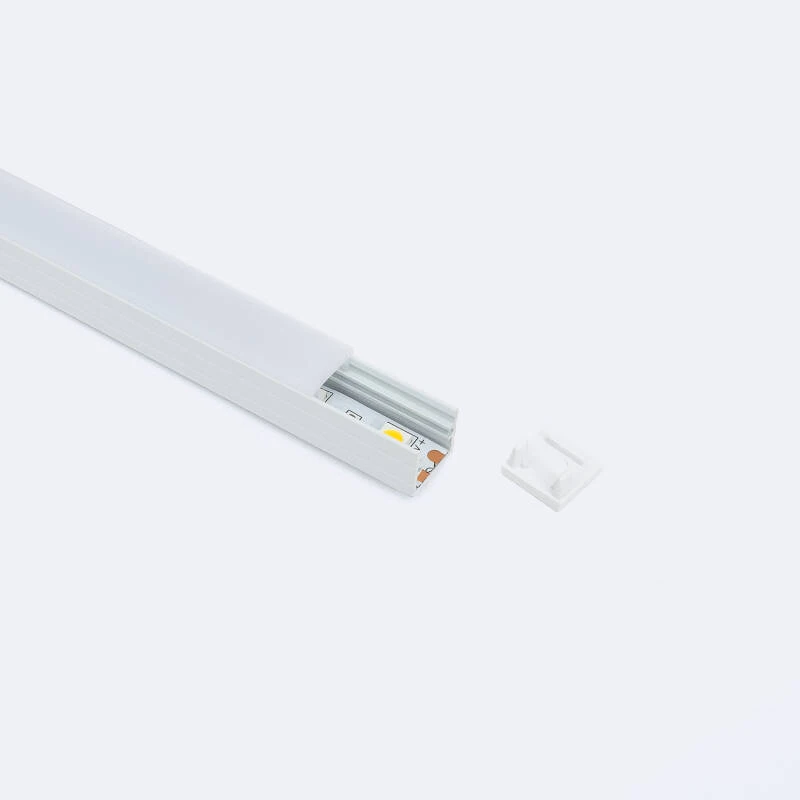 Perfil Aluminio Superficie 2m para Tira LED hasta 8 mm